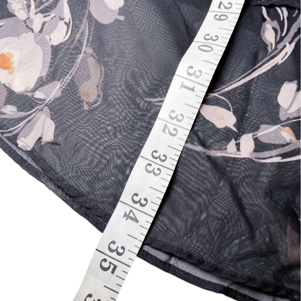 Lauren Conrad Whimsigoth Floral Black Sheer Overlay Mini Long Sleeve Dress - Picture 15 of 16